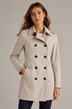 Express Beige Double-Breasted Short Trench Coat Women’s Small